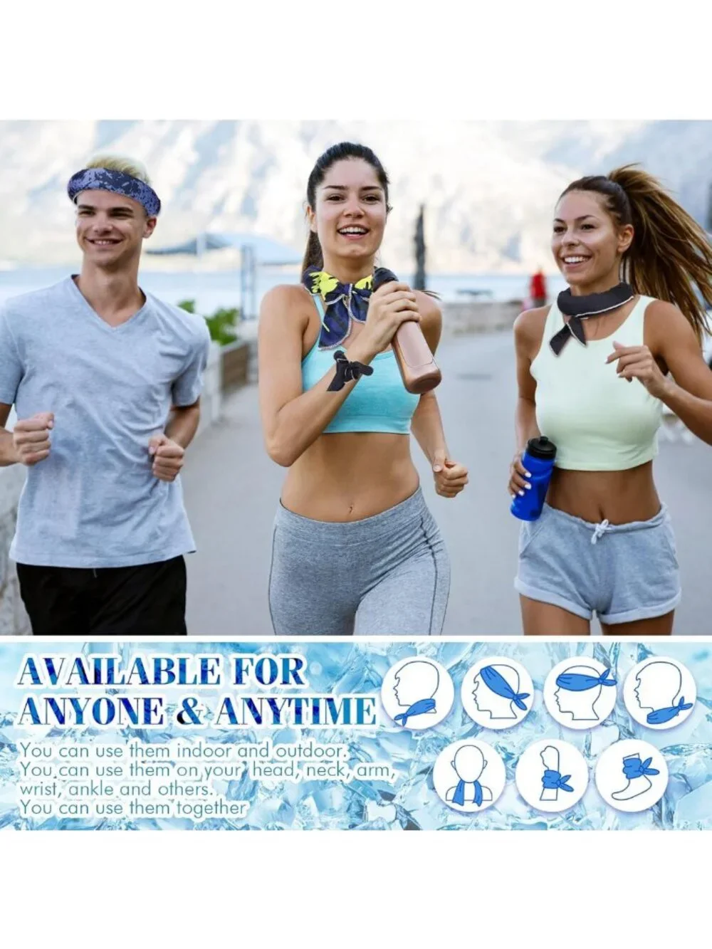 36 Pcs Cooling Scarves & Neck Wraps - Ice Bandanas for Hot Weather Outdoor Use